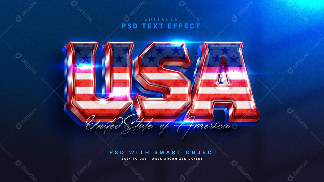 Efeito de Texto 3D Usa PSD Editável