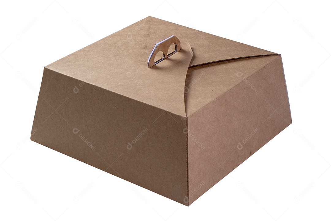 Embalagens de papelão usadas para transportar bolos - fundo branco