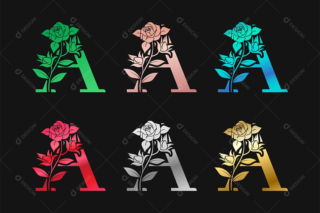 Alfabeto Letra A Com Efeito Vetor EPS Editável