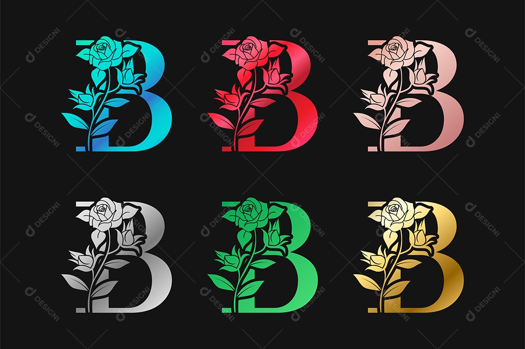 Alfabeto Letra B Com Efeito Vetor EPS Editável