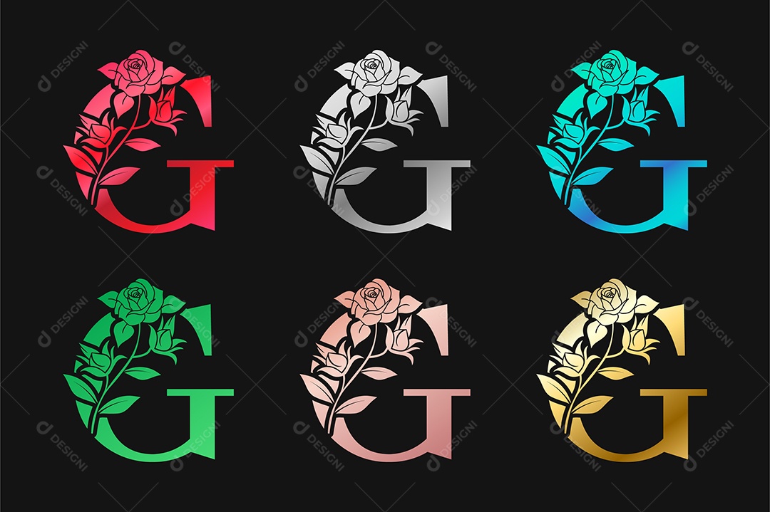 Alfabeto Letra G Com Efeito Vetor EPS Editável