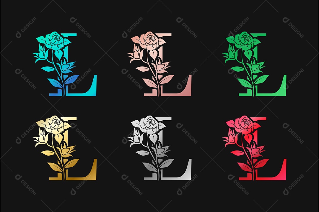 Alfabeto Letra L Com Efeito Vetor EPS Editável