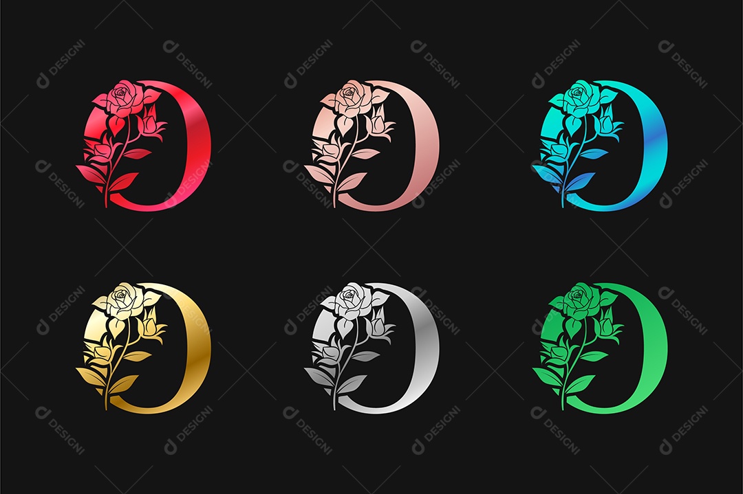 Alfabeto Letra O Com Efeito Vetor EPS Editável