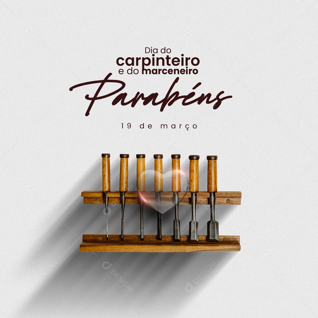 Dia do Carpinteiro e do Marceneiro 19 de Março Social Media PSD Editável