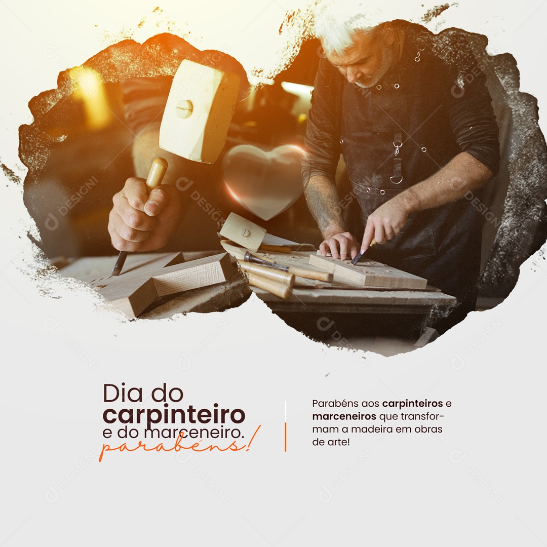 Dia do Carpinteiro e do Marceneiro 19 de Março Social Media PSD Editável