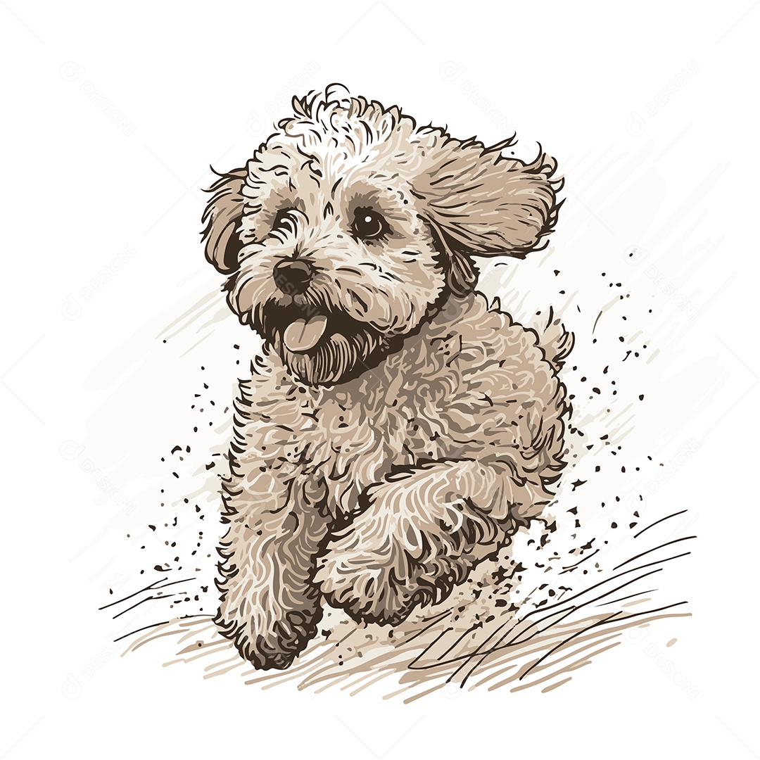 Ilustração de Cachorro Vetor EPS Editável