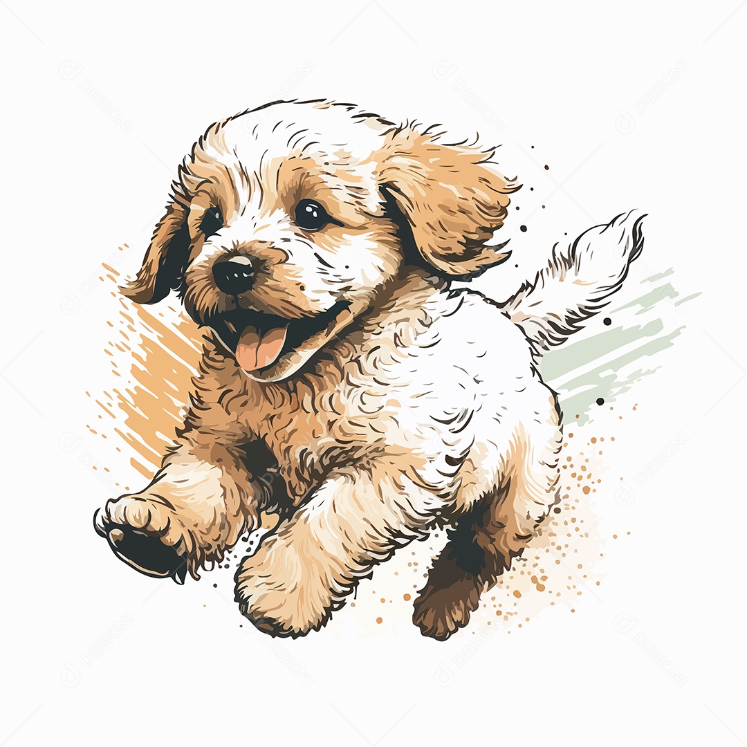 Ilustração de Cachorro Vetor EPS Editável