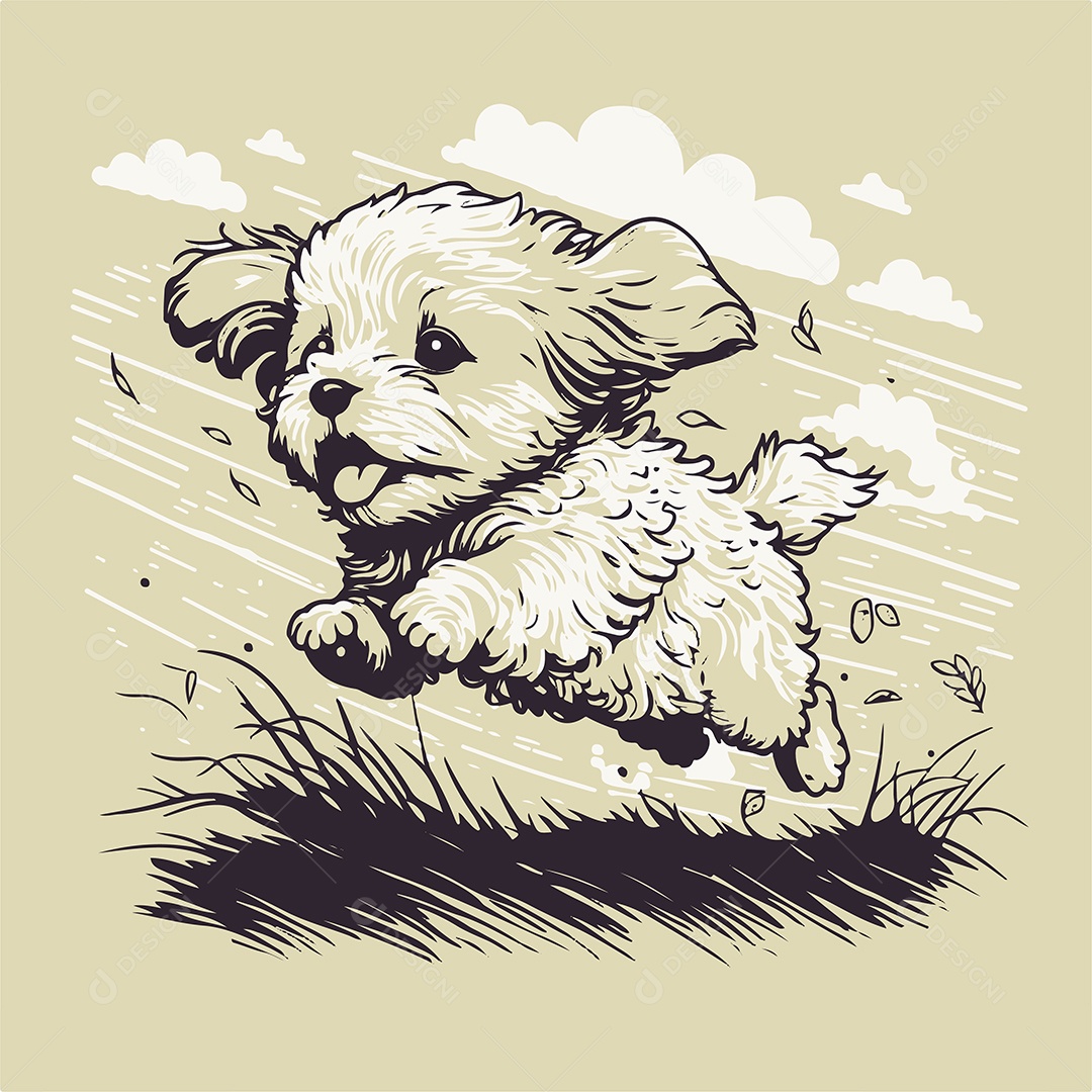 Ilustração de Cachorro Vetor EPS Editável