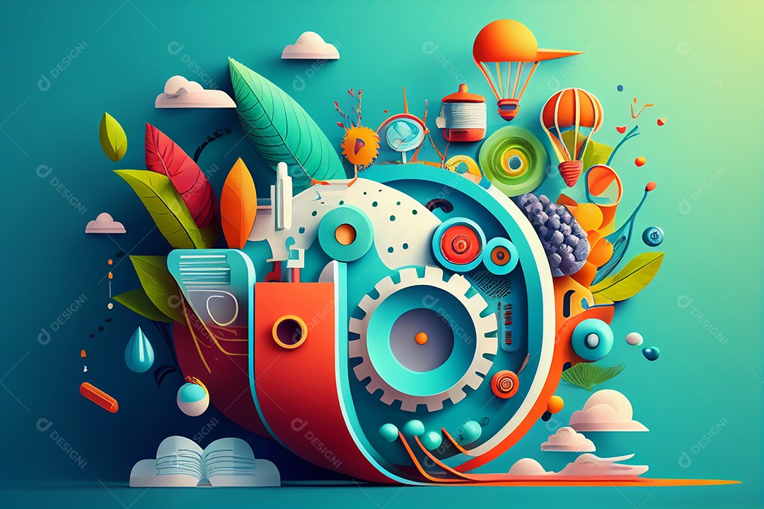 Belo fundo criativo em 3D gerado por IA