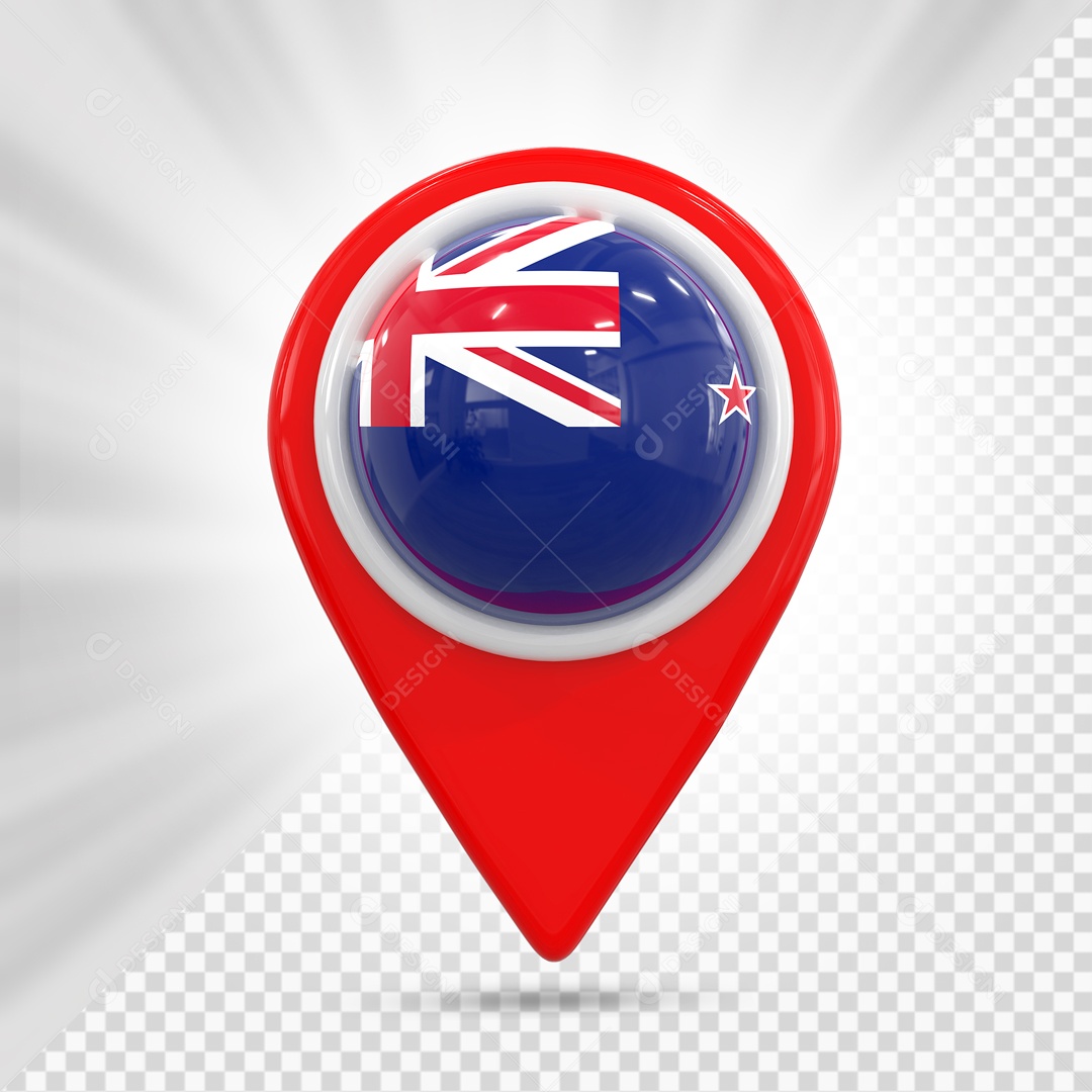 Pin De Localização Vermelho Com Bandeira De Austrália Elemento 3D PSD