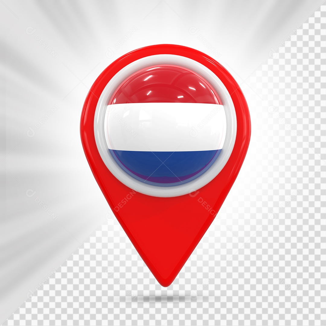 Pin De Localização Vermelho Com Bandeira De Países Baixos Elemento 3D PSD