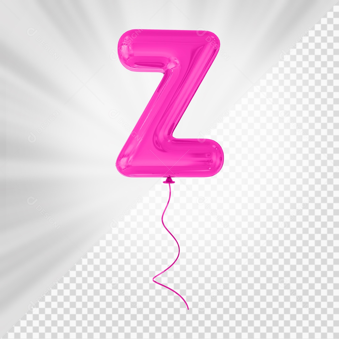 Balão De Festa Rosa De Letra Z Elemento 3D Para composição PSD
