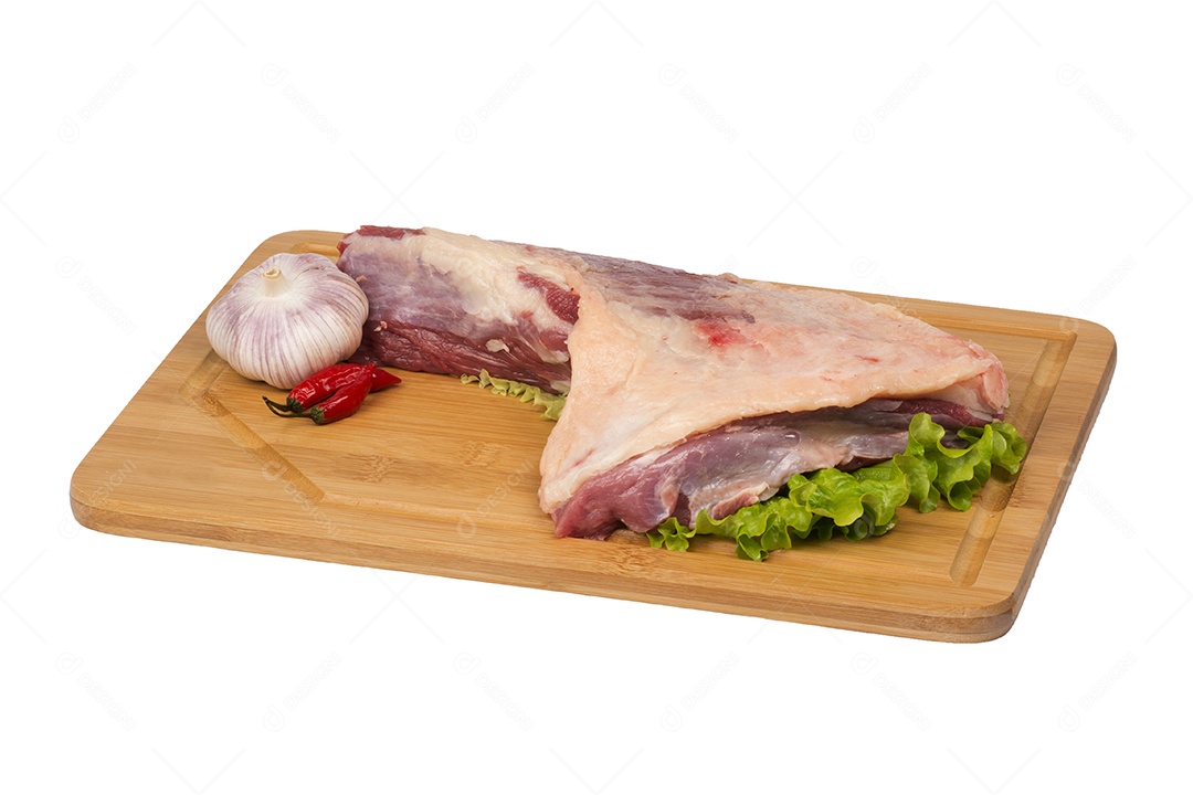 Carne fresca e crua na tábua