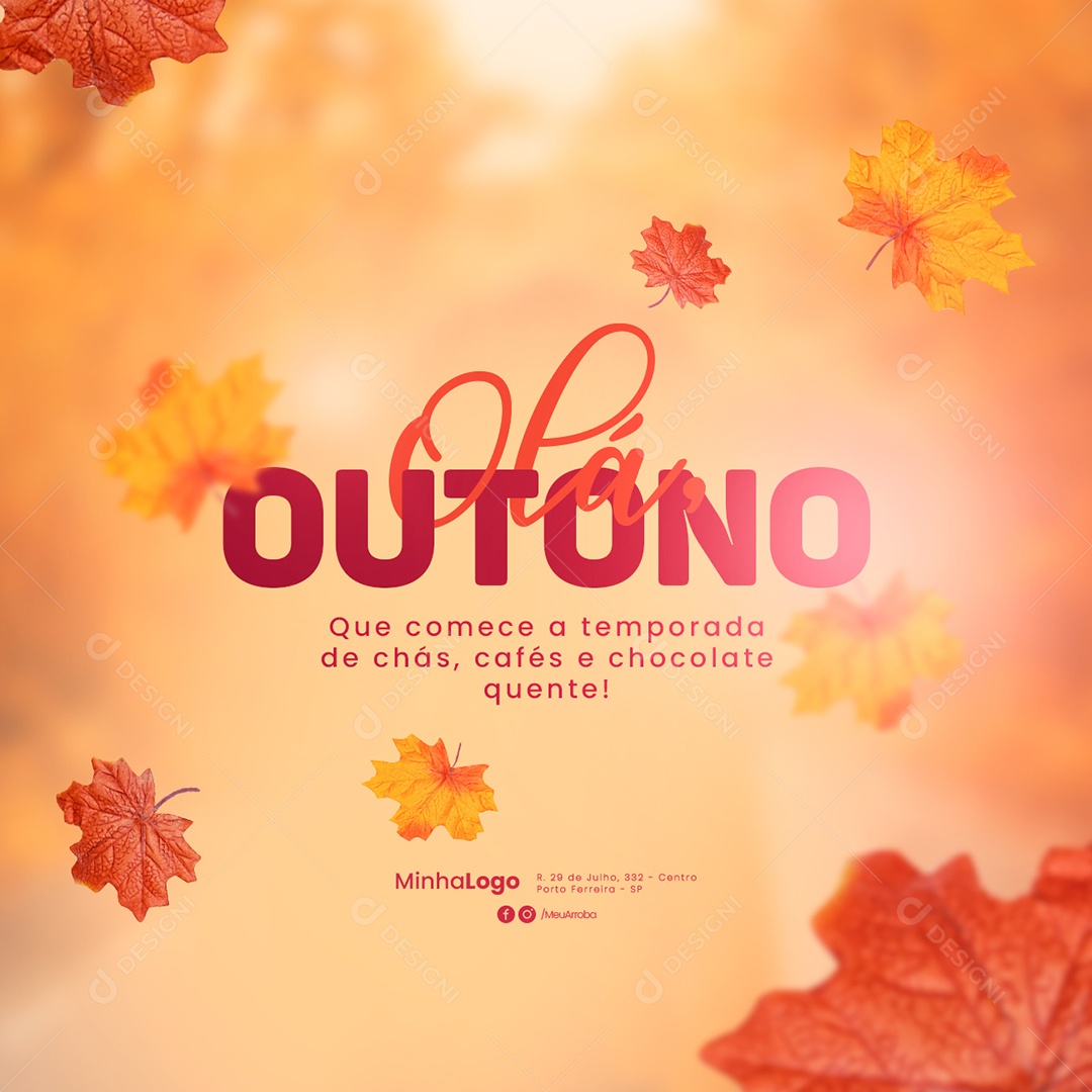 Estávamos Todos Ansiosos Por Suas Cores e Sabores Bem-Vindo Outono Social Media PSD Editável