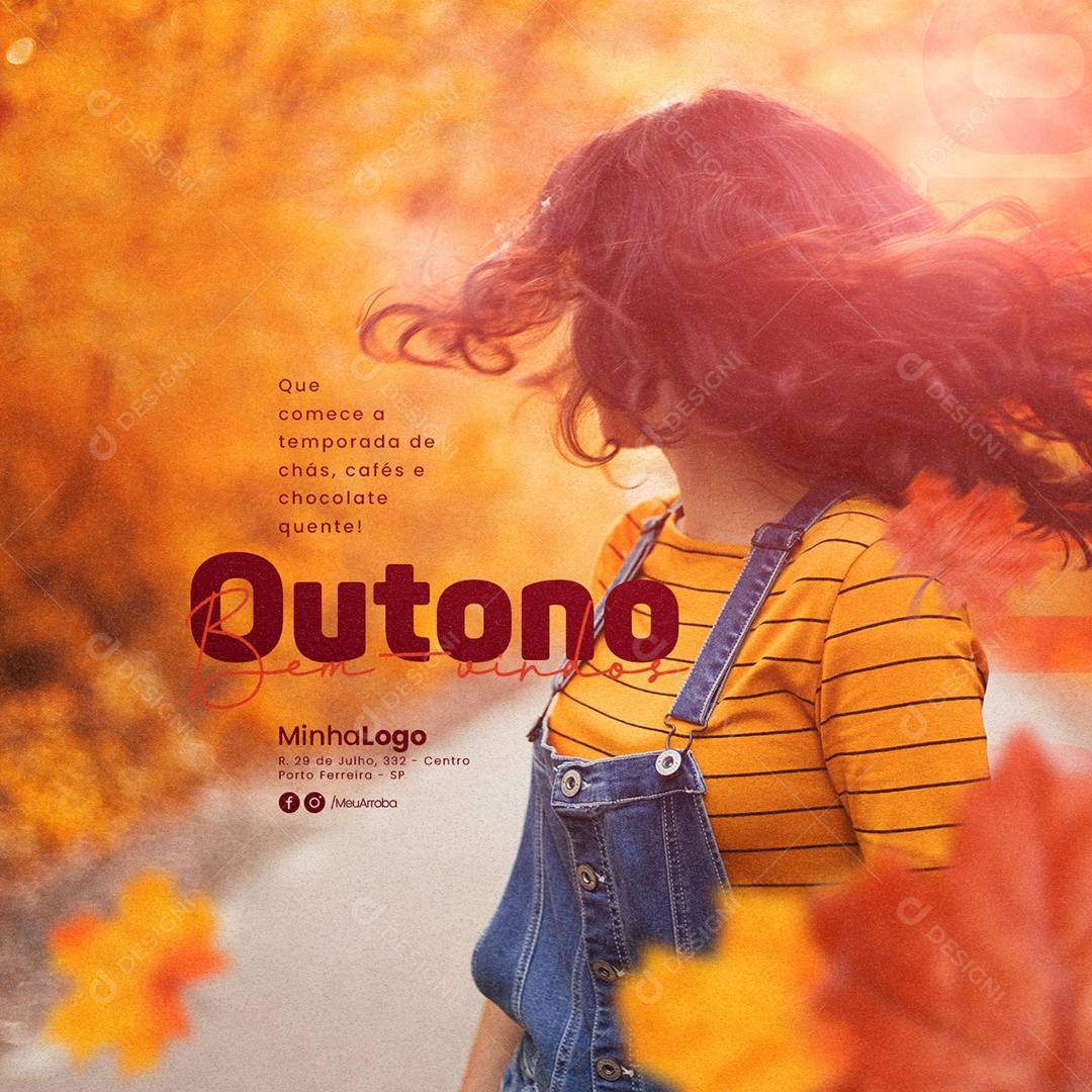 Social Media Que Comece a Temporada Bem-Vindo Outono PSD Editável