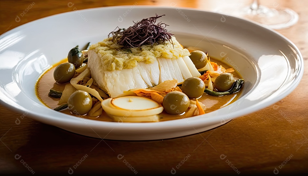 Ilustração de bacalhoada portuguesa