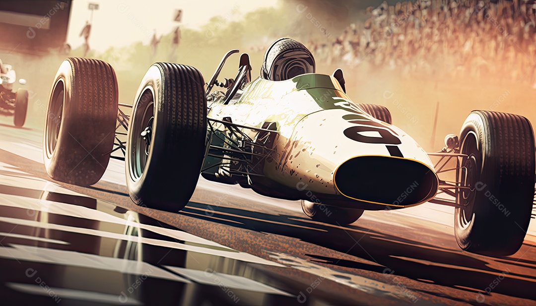 Corrida de carros antigos.