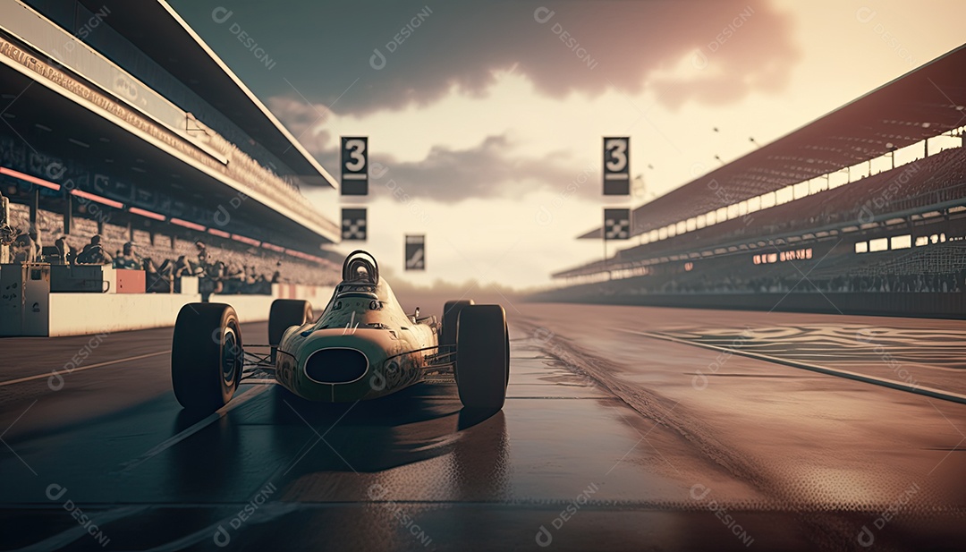 Corrida de carros antigos.