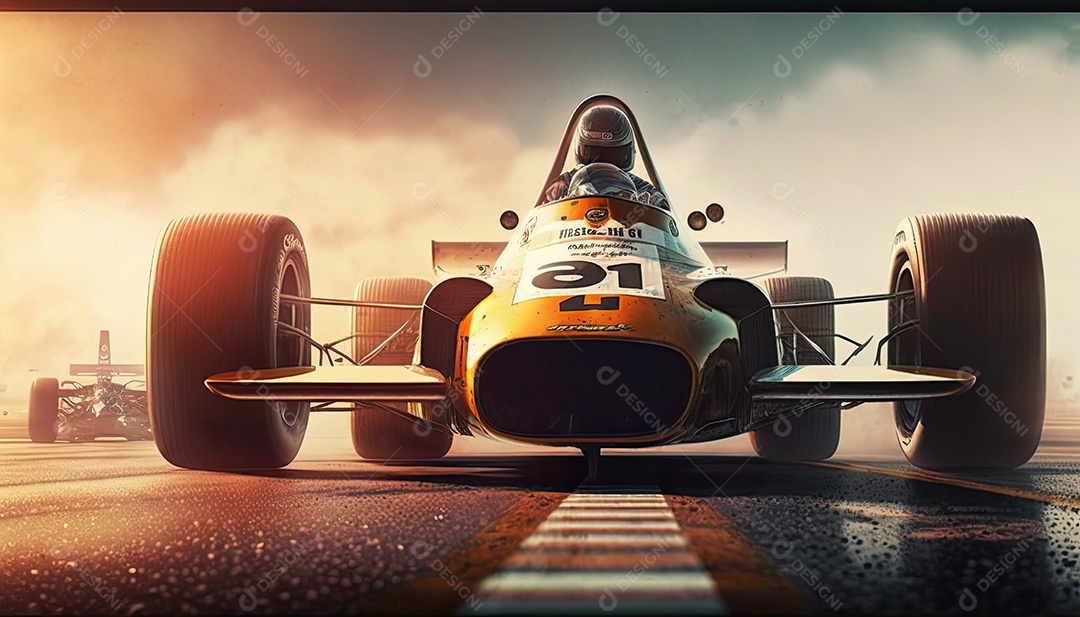 Corrida de carros antigos.