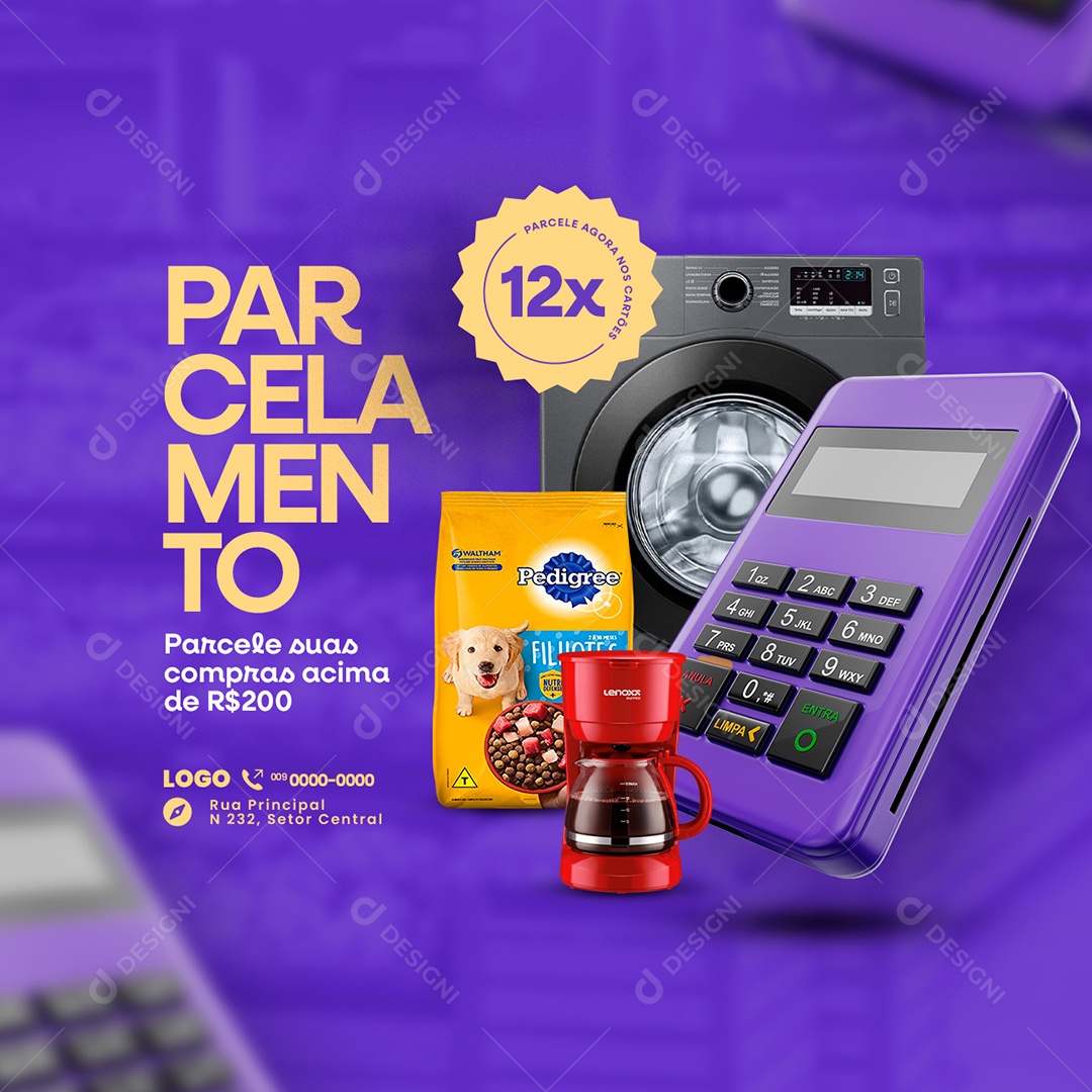 Campanha Publicitária Dia Do Consumidor Parcelamento 12x Social Media PSD Editável