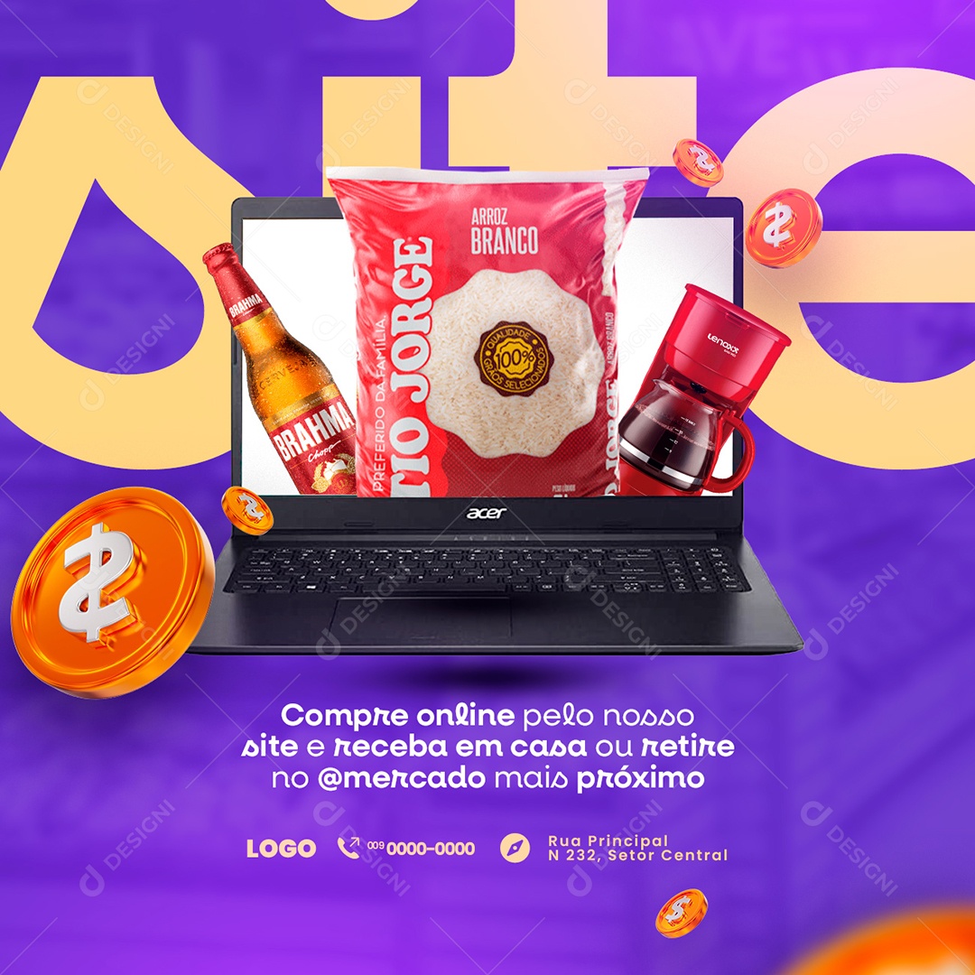 Campanha Publicitária Dia Do Consumidor Compre Online Pelo Nosso Site Social Media PSD Editável