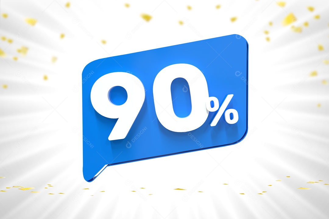 Número 90% de Desconto Elemento 3D Para Composição PSD