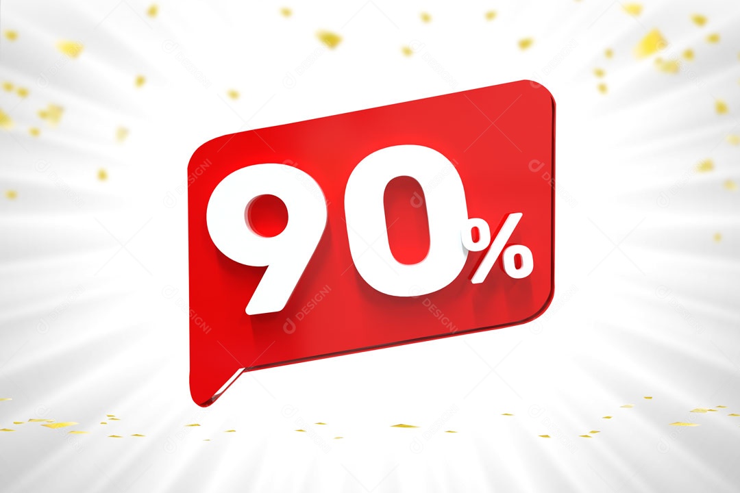 Número 90% de Desconto Elemento 3D Para Composição PSD