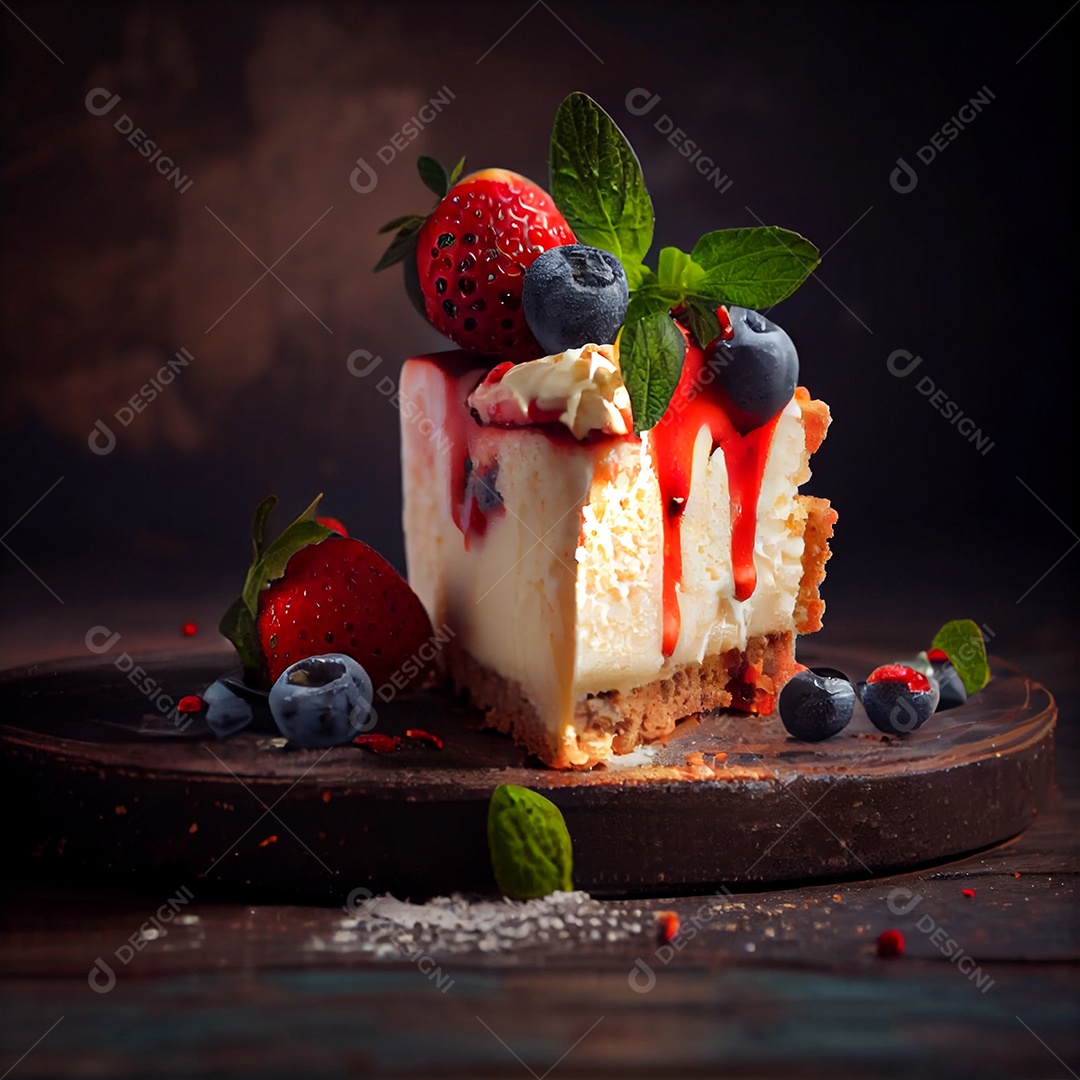 Deliciosa cheesecake de frutas vermelhas