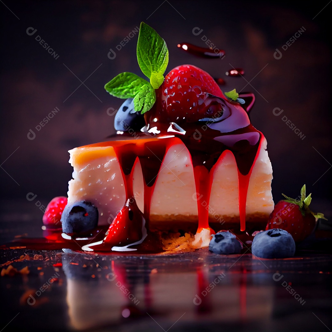Deliciosa cheesecake de frutas vermelhas