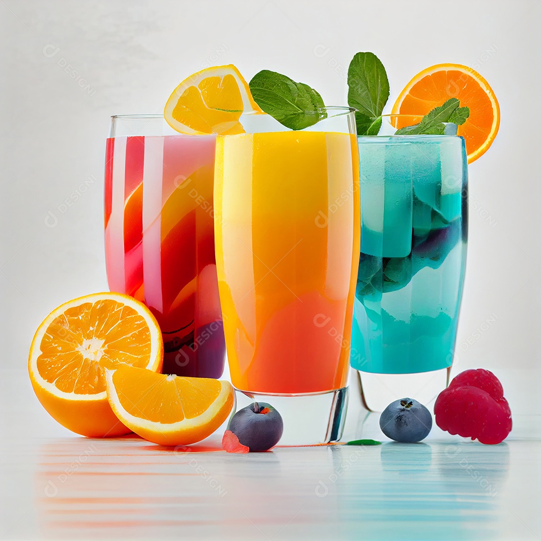 Taça de coquetel refrescante colorido