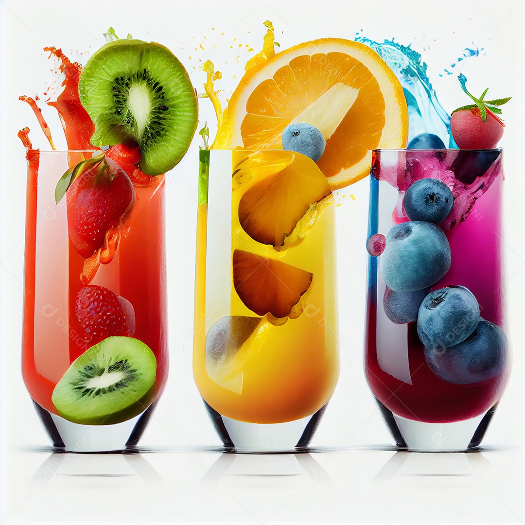 Taça de coquetel refrescante colorido