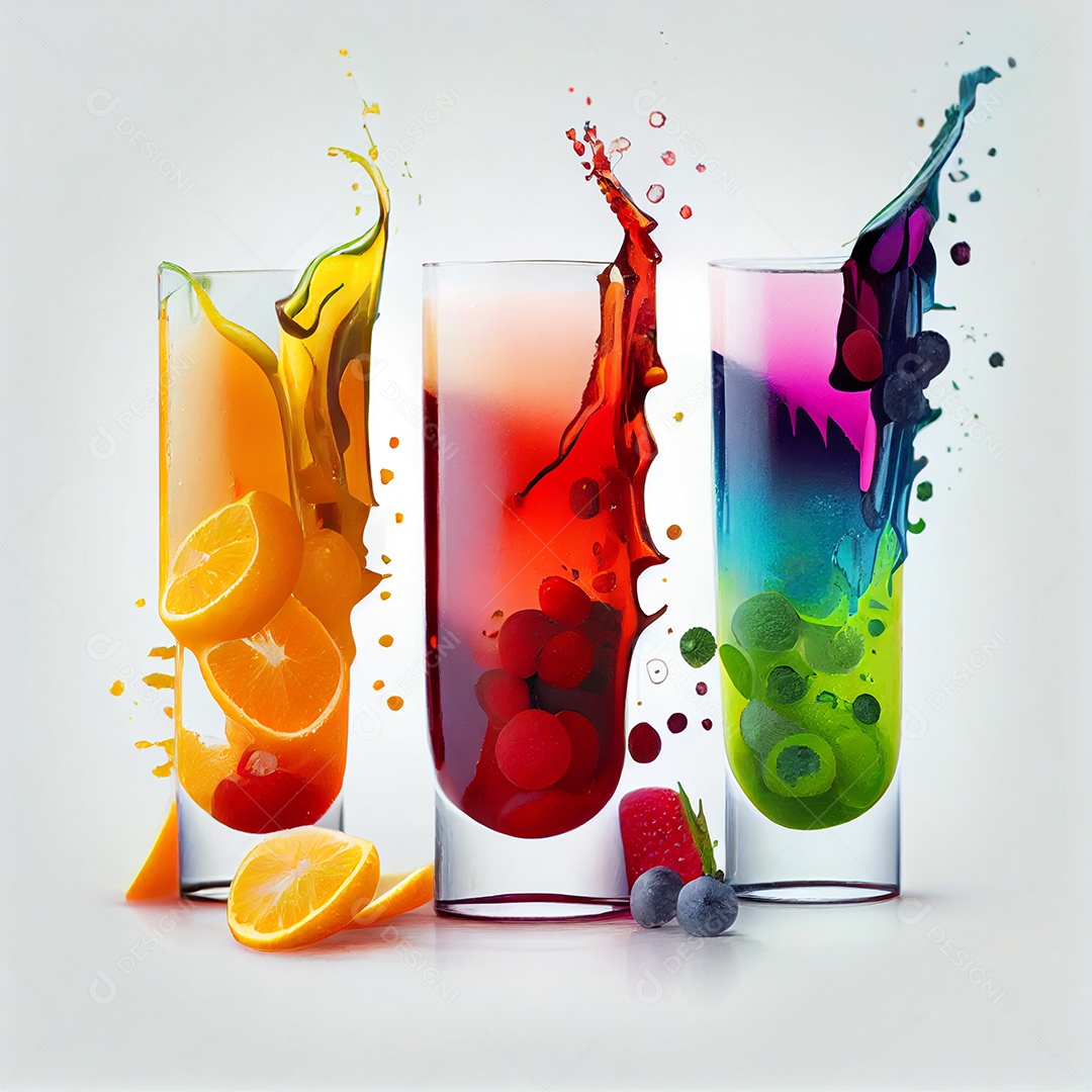 Taça de coquetel refrescante colorido