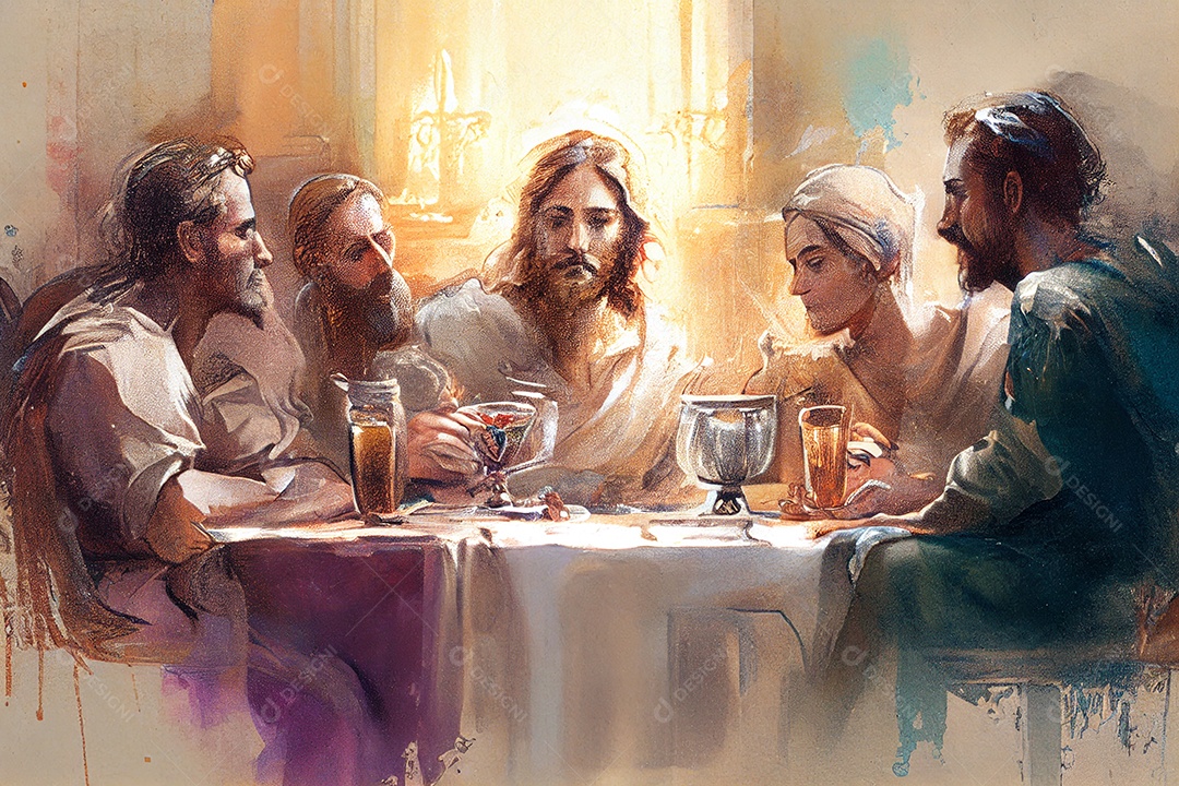 Ilustração última ceia de Jesus
