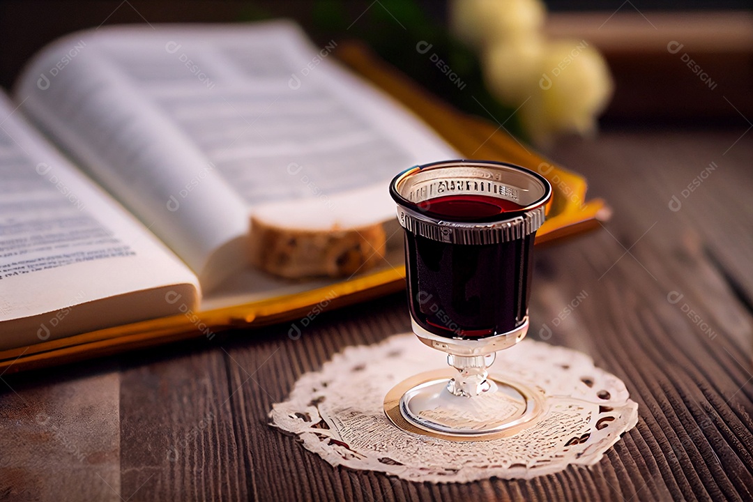 Ilustração tomando a comunhão e ceia do senhor