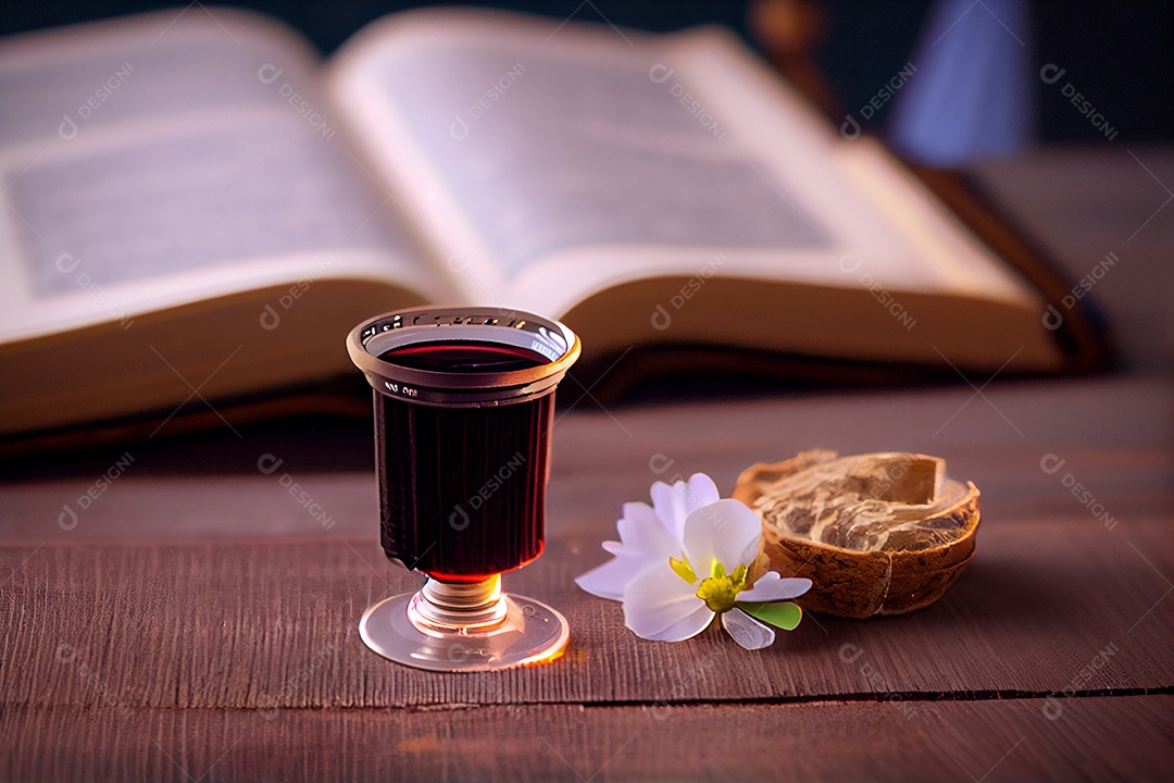 Ilustração tomando a comunhão e ceia do senhor