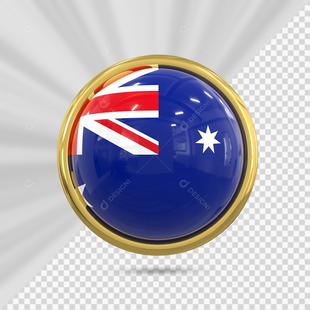 Bandeira Da Austrália No Ícone Redondo Elemento 3D PSD