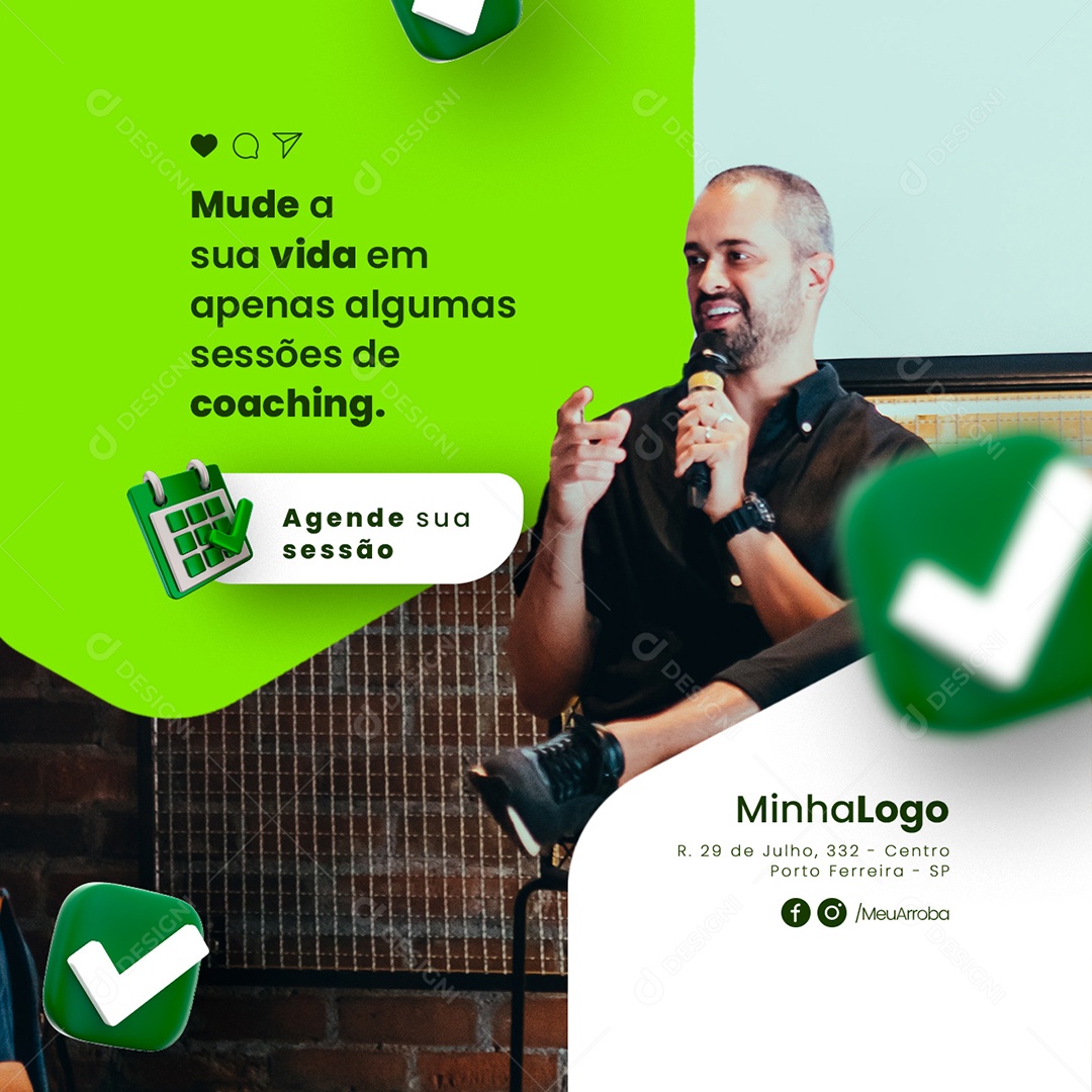 Mude A Sua Vida Em Apenas Algumas Sessões De Coaching Empresarial Social Media PSD Editável