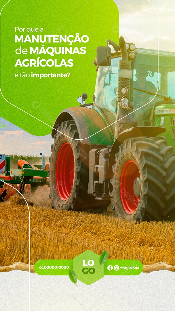 Por que a Manutenção de Máquinas Agrícolas é tão Importante? Agronegócio Story Social Media PSD Editável