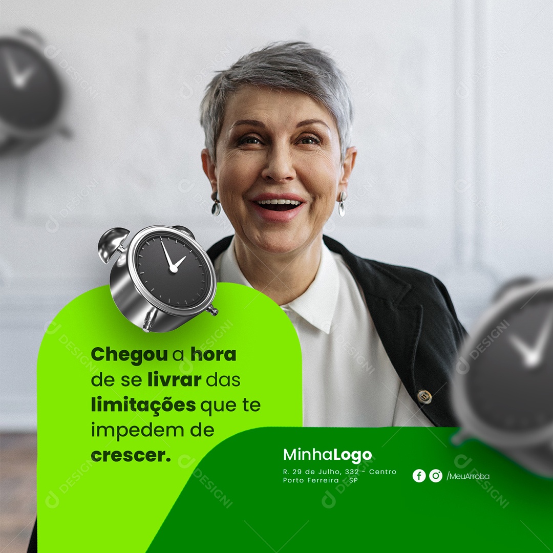 Chegou a Hora De Se Livrar Das Limitações Coach Empresarial Social Media PSD Editável