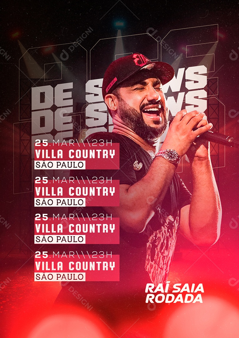 Agenda De Shows Raí Saia Rodada Flyer Social Media PSD Editável