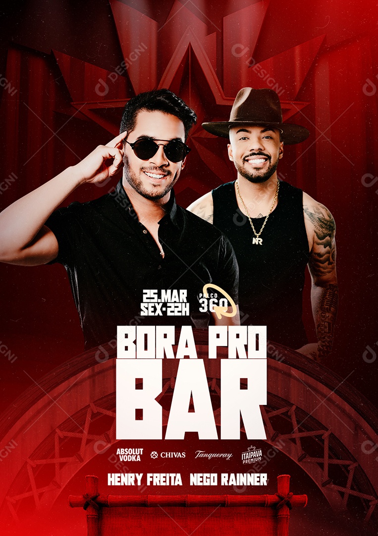 Bora Pro Bar Henry Freita Nego Rainner Flyer Social Media PSD Editável