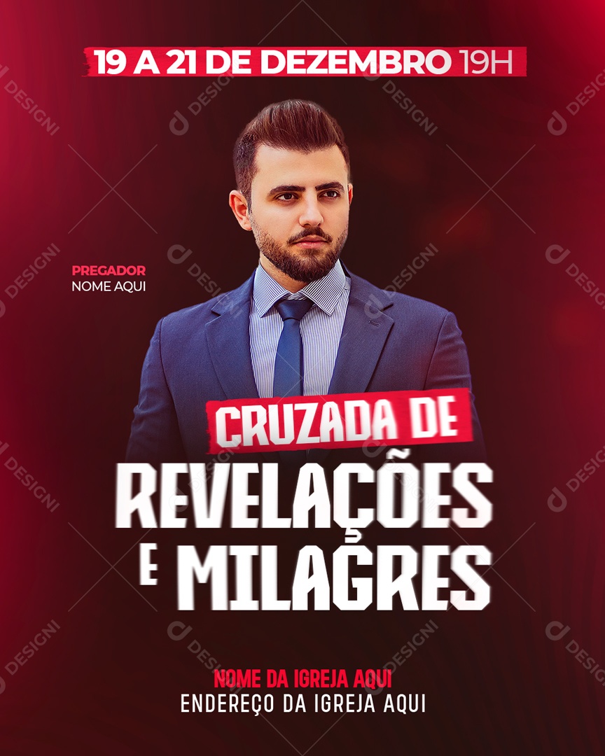 Social Media Cruzada de Revelações Flyer Igreja PSD Editável