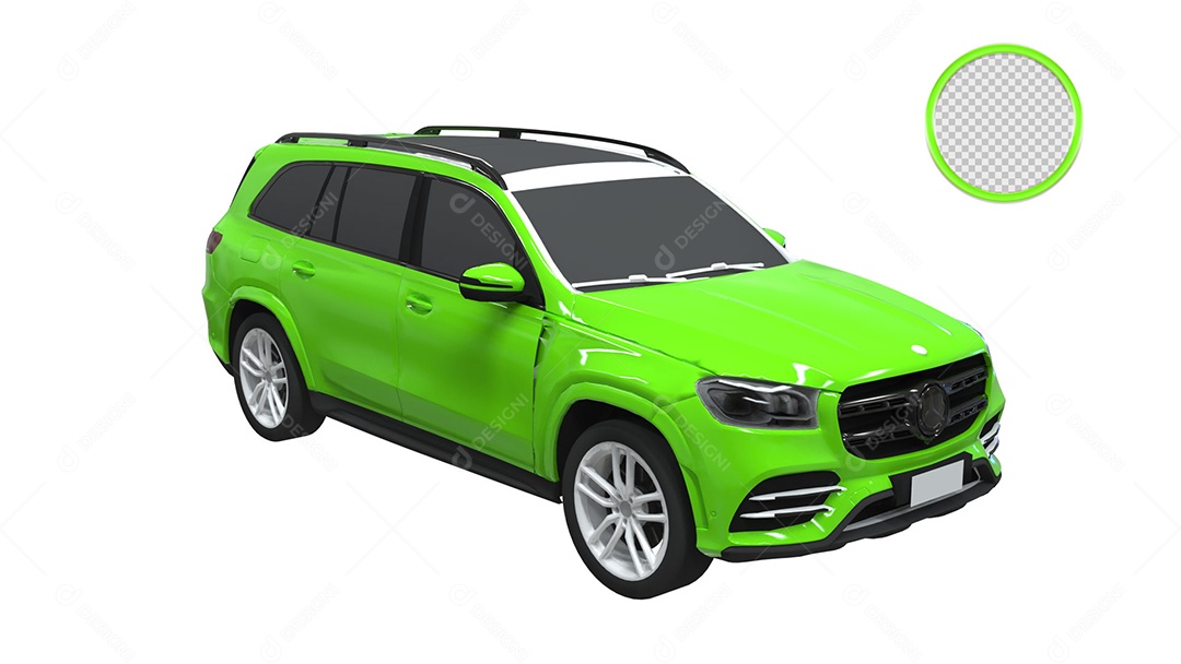 Elemento 3D Para Composição Carro Verde PSD