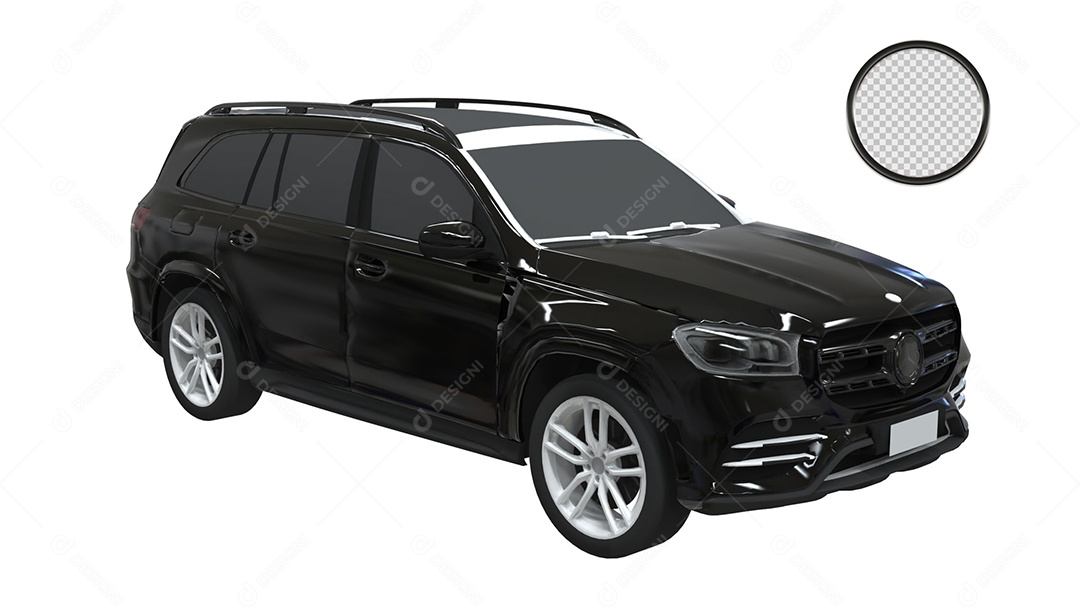 Elemento 3D Para Composição Carro Preto PSD