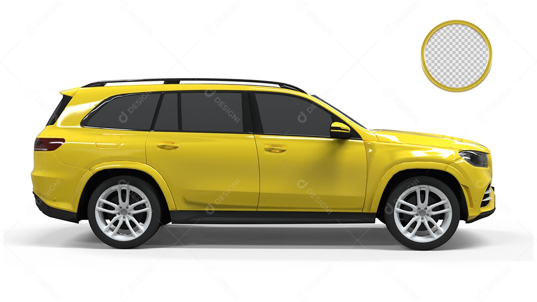 Elemento 3D Para Composição Carro Amarelo PSD