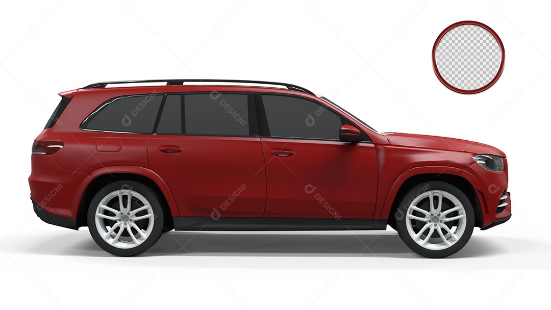 Elemento 3D Para Composição Carro Vermelho PSD