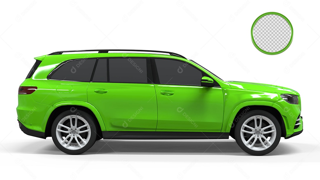 Elemento 3D Para Composição Carro Verde PSD