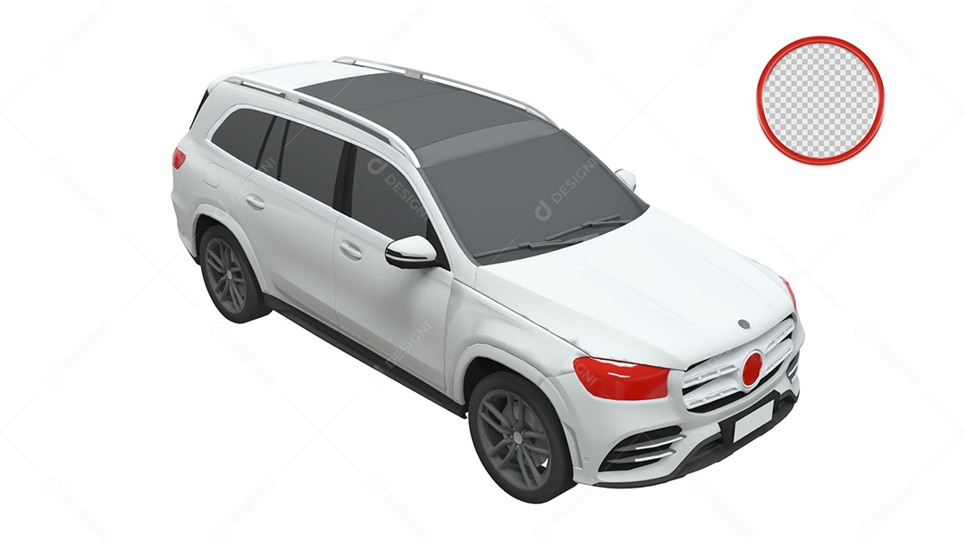 Elemento 3D Para Composição Carro Branco PSD