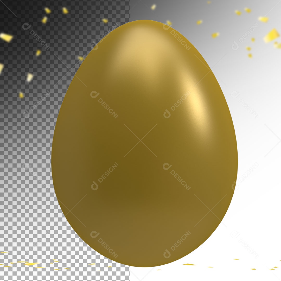 Elemento 3D Para Composição Ovo Dourado PSD