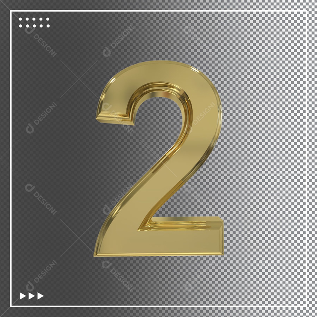 Elemento 3D Para Composição Número 2 PSD